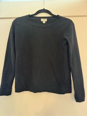 J. Crew Black Crewneck Teddie Sweater